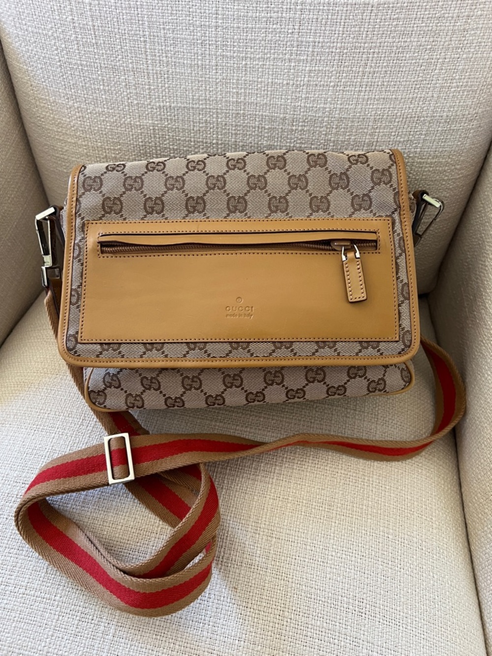 Gucci GG Canvas Front Flap Crossbody Bag